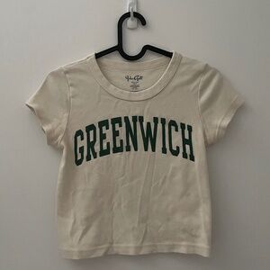 Brandy Melville Greenwich baby tee white